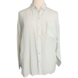 SALE Everlane 100% Silk Button Front Top Womens Plus Size 16